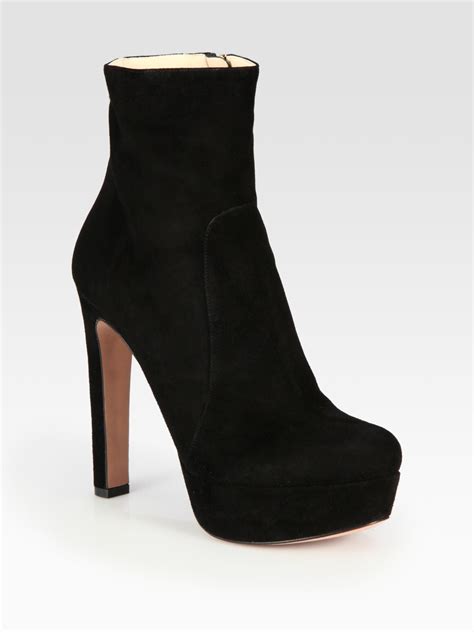 prada boots shoes|Prada suede platform boots.